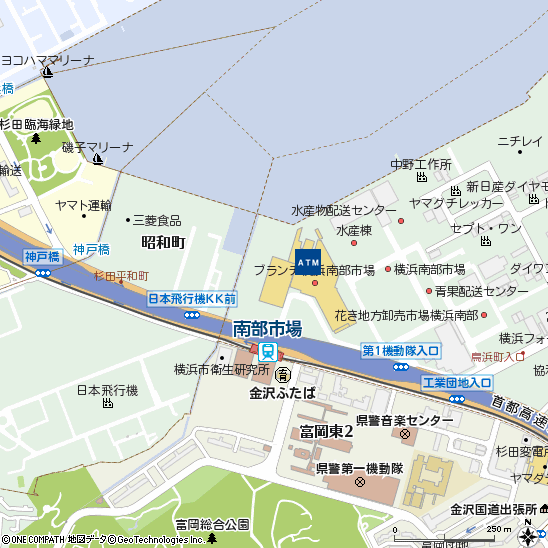 ブランチ横浜南部市場付近の地図